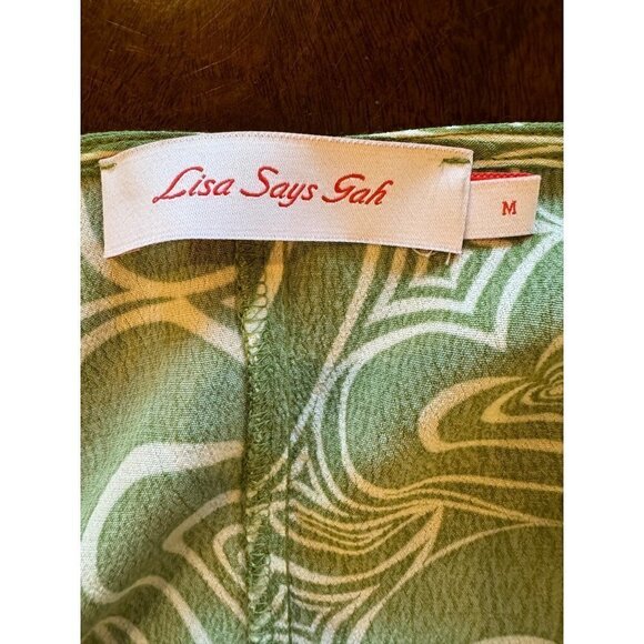 Lisa Says Gah Green And White Wild Hearts Pattern Yolande Mini Dress Size M - Picture 8 of 9